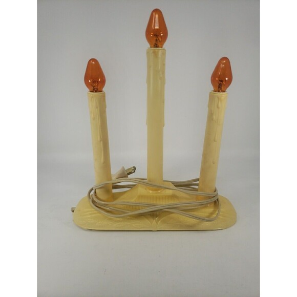 VTG GE Candolier Christmas Candle Sticks General Electric 3 Light Cool Bright - Picture 5 of 16